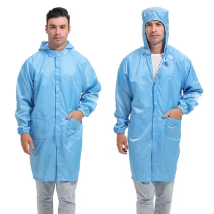 ESD LAB Coat Dust-Proof Hooded Anti-Static Work Gown Cleanroom Clothes Safety Clothing